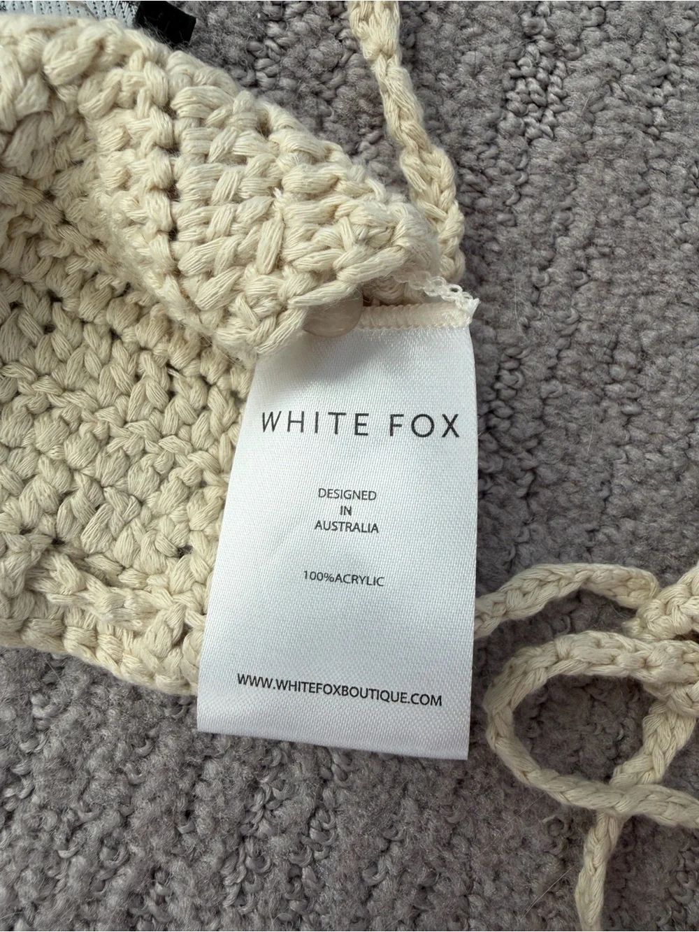 NEW White Fox Boutique Need A Holiday Crochet Shell Bikini, Size S/XS - Picture 12 of 12